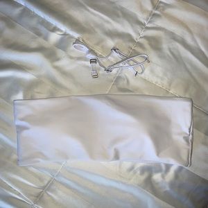 SHEIN White Bandeau Bikini Top